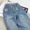 Jeans da donna firmati Designer jeans da donna tuta dritta vita alta casual sciolto slim retro abiti da strada pantaloni larghi elastici moda JQKE