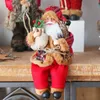 크리스마스 장난감 용품 14 ''앉아있는 산타 클로스 인형 크리스마스 피겨 장식 Xmas 나무 장식품 산타 인형 장난감 수집 가능한 231124