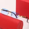 Designer-Cartera-Sonnenbrillen Cartiar-Carteir Neue Kajia Herren- und Damen-Rahmenlose Holzfederbein-Modebrillen