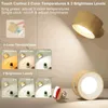 Vägglampor LED -läslampor monterade sconces med 3 färgtemperaturer laddningsbart batteri 360 ° justering