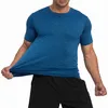 T-shirts pour hommes MAGCOMSEN T-shirts de sport pour hommes Manches courtes Séchage rapide Moire Wicking Gymnases Hauts d'exercice Randonnée T-shirts décontractés Z0424