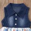 Flickaklänningar citgeesummer prinsessa baby barn flickor småbarn denim jeans klänning lapptäcke blommiga sommar modekläder