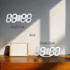 ساعة الحائط 3D LED ساعة الحائط على مدار الساعة Digital Clock Snooze Table مع وقت التحكم في Romote الوقت/التاريخ/درجة الحرارة عرض ضوء الليل غرفة نوم 231123