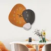 Relógios de parede Oval Living Clock Pendurado Imagem Silenciosa Restaurante Tendência Moderna Decoração Criativa Mural Home