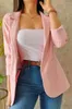 Damespakken Dames Lente Herfst Effen Kleur Lange mouw Pak Kraag Jas Vrouwelijke Casual Blazers Kantoor Dame Werk Blazer Witte kleding