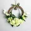 Guirnalda de flores artificiales de ratán de vegetación floral de imitación para colgar en la puerta Planta de flor de rosa falsa Colgante de boda Guirnalda Decoración de pared 20 cm 231123