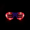 4th of July Party American Flag Independence Day LED Glasses USA Patriotic Light Up Shutter Shades Glasses Red White and Blue Accessory