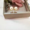 Au750 Genuine Freshwater Pearl Pink Solid Stud Earrings Gold Fine Jewelry For Women