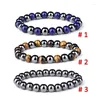 Strand Magnetic Hematite Therapy Beads Armband Män Kvinnor Läkar Energy Natural Stone Justerbara 8mm smyckespresenter