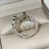 Solitärring Echter S925-Stempel Silberfarbene Ringe für Frauen Hohler Verlobungsring Bijoux Bague Geschenk Sterling Plata Hochzeitsschmuck 230424