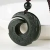 Anhänger Halsketten Natürliche HeTian Nephrit Jade Luy Amulett Transport Nelace Mit Kette Für Frauen Männer Schmuck Geschenke