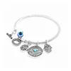 Bracelets de charme Symbole mauvais œil Bracelets de charme pour femmes filles turc chanceux yeux bleus Fatima main Bracelet mode bracelet bijoux Dr Dhgfz