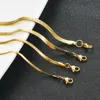 Stränge Saiten Edelstahl Schlangenklinge Halskette Goldene Flachkette Schmuck Geschenk DIY Erkenntnisse Zubehör 230424