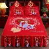 Bed Skirt Printed Bed Skirt Non-slip Cover Bed Mattress Cover Sheet Home Bedding Not Including Pillowcase Bedspread F0030 230424