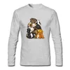 T-shirts pour hommes Kawaii Pile O' cobayes à manches longues mâle mignon pile drôle hommes T-Shirt Animal imprimé Harajuku hauts Hipster T-shirt