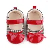 First Walkers Infant Born Baby Girls Spring Summer Autumn Flats Lattice Bowknot Princess Dress Shoes No-Slip