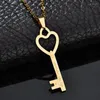 Chains Stainless Steel Necklace For Women Lover's Fashion Key Pendant Clavicle Crown Letter Necklaces Valentine's Day Gift Card Jewelry