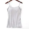 Strój jogi Kobiety wyściełane stanik spaghetti camisole top kamizelka Kobieta z wbudowanymi kantarami na bieliznę 2023