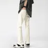 Men's Jeans Spring Men American Slim Fit Hip Hop Solid Color White Denim Pants 2024 Streetwear Harajuku Casual Fashion Cowboy Trousers