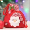 Juldekorationer Creative English Apple Gift Bag Holders Santa Claus Kids Xmas Candy Bags Flannelette Red Handbag Decoracion For Home