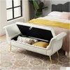 Bedroom Furniture Sitting Bench Pu Leather With Storage Space And 2 Pillows Hardware Feet White Drop Delivery Home Garden Dhvlb