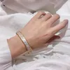 Bracciale rigido con perline rotonde, bracciale in pietra, per uomini e donne, banchetti, anniversari, feste di nozze