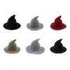 Halloween Witch Hat Diversified Along The Sheep Wool Cap Knitting Fisherman Hat Female Fashion Witch Pointed Basin Bucket G1124