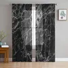 Curtain Abstract Marble Texture Tulle Sheer Curtains For Living Room Decoration Window Bedroom Kitchen Voile Organza Drapes