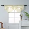 Gordijn Luxe Europese gele golf Tassel Kop vaste kleur Elegante raamdecoratie Polyester Korte valance voor woonkamer