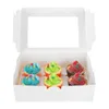 Present Wrap Clear Cupcake Boxar Praktiska muffins Enkel kopplåda Insert Bakery Window