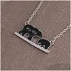 Pendant Necklaces Wholesale Mama Bear Baby Necklace Sier Bar Chains Mother And Daughter Love Fashion Jewelry For Women Drop Delivery Dhu2G