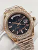 2 style męskie zegarki 228345 Diamentowa ramka randka męska zegarek automatyczny ruch 40 mm różowe złoto bransoletka stalowa podmokra