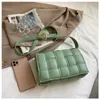 High-quality Fashion Braided Bag Luxury Designer Women Shoulders Bags PU Leather Simple Foreign Style Beancurd Block Small Square Bag Wholesale