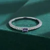 Band Rings 2022 NEW Simple Genuine S925 Silver RFor Women Amethyst Single Row of Diamond Zircon Engagement Valentine's Day Gift Jewelr J231124