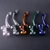 Unique Retro Glass Pipe Hitter Smoking Hand Pipe 6.3 Inch Oil Dab Burner Pipes Multiple Colors Smoking Pipes LL