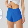 Lu Summer Track That 2,5 polegadas Hotty 34 66 Solta Respirável Secagem Rápida Esportes Calças de Yoga Femininas Saia Versátil Casual Bolso Lateral Academia Und