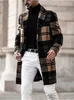 Men's Wool Blends Autumn Winter Fashion Men's Woolen Coats Solid Color Single Breasted Lapel Long Coat Jacket Casual Overcoat Casual Trench 231124