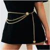 Belly Chains Belt Mtilayer Body Belly Chains For Dress Women Long Tassel Midje Chain Summer Beach Jewelry Drop Delivery Jewelry Body J DHSJW