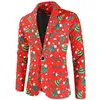 Men's Suits Mens Fashion Leisure Christmas Printed Pocket Buttons Sleeveless V Neck Jacket Suit Tuxedo