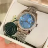 Roelx Iced Out Orologio meccanico automatico di alta qualità Orologio con diamanti Orologio sportivo in acciaio inossidabile Moda impermeabile Orologio da uomo Bracciale Orologio da donna Coppia 36mm