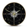 Mariner's Compass Wall Clock Compass Rose Nautical Home Decor Windrose Navigation Round Silent Swept Wall Clock Sailor's327G
