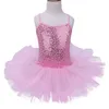 Dancewear Kids Girls Shiny Sequined Tutu Dress Ballet Clothing Dancewear Gymnastics Leotard Dress Professional Ballerina Dancing Costume 231124