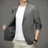 Abiti da uomo 2023 Estate Senza Soluzione di Continuità di Seta del Ghiaccio Sottile Protezione Solare Mens Smart Casual Blazer di Alta Qualità Maschile Slim Fit Giacche da Abito