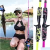 Spinning Rods Spinning Rods Sougayilang 5 Sections Portable Travel Fishing Rod Tralight Weight Eva Handle Spinning Casting Pole Tackle DHCST