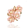 Broschen CSxjd Modedesign Rosa Acryl Pfirsichblüten Blumenzweige Kirschblüten Brosche Mantelzubehör