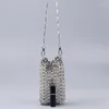 Evening Bags Women Designer Silver Metal Sequins Chain Woven Bag Hollow Clutch Female Travel Holiday Shoulder Handbag