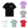 France Paris designer amis t shirt 2023new macarone candy color love embroidery letter A hearts pure cotton short sleeves for men and women t2q