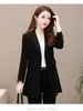 Women's Suits 2023 Spring Autumn Slim Female Blazer Jacket Black Red Office Ladies Long-sleeved Suit Coat Plus Size Elegant Outwear