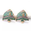 Boucles d'oreilles pendantes ZHINI ethnique poisson grand pour les femmes Simple charmant coloré cristal goutte boucle d'oreille déclaration bijoux cadeau