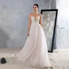Suknia ślubna seksowna karka linia sukienki z czapką Rękawy zobacz przez brokatową suknię ślubną aplikacje Tiulle Bride plus rozmiar